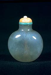 Well hollowed Eggshell thin Jade Chinese Snuff Bottle, John Neville Cohen