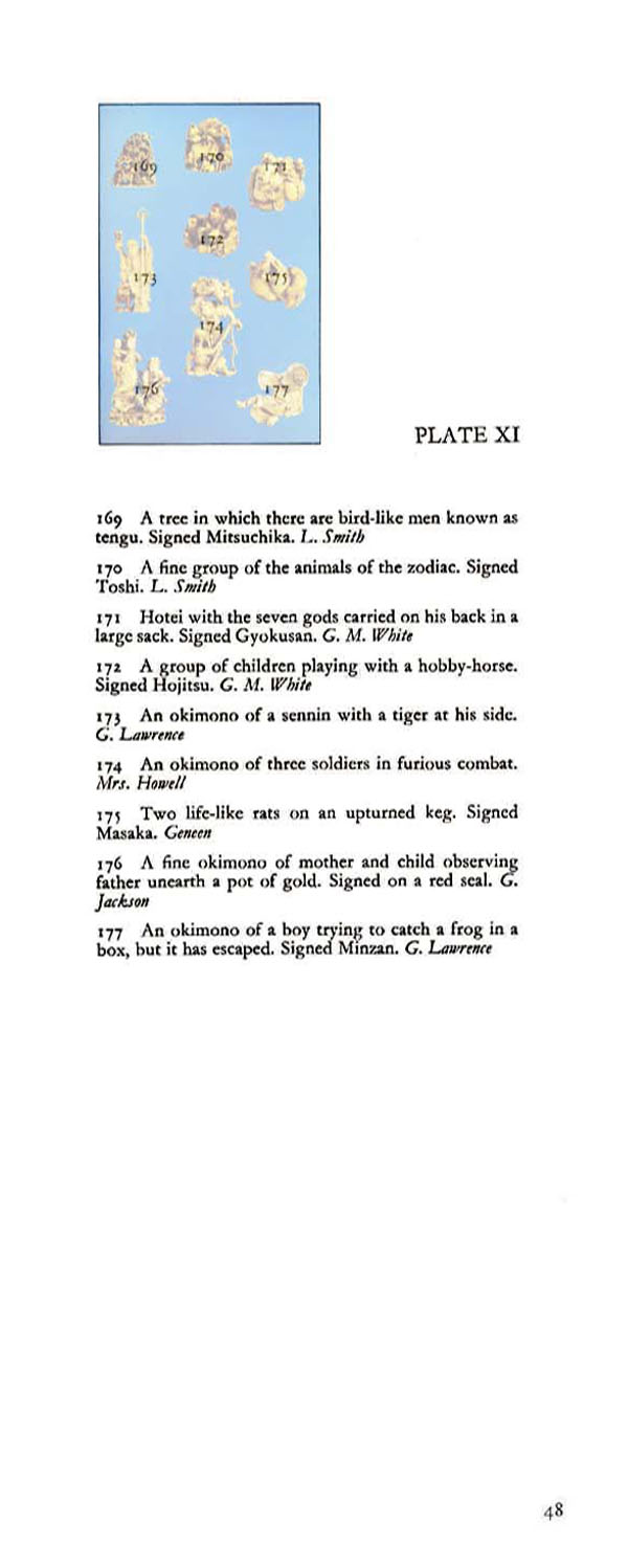 169 to 177 Ivory Netsuke Descriptions.