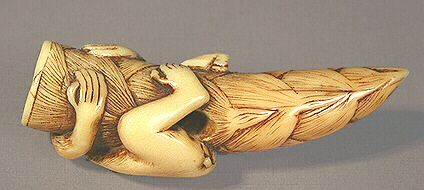 Reverse Ivory Monkey Netsuke