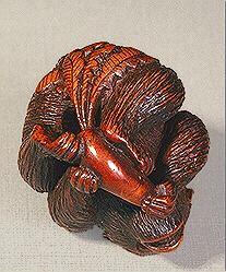 Reverse Wood Monkey Netsuke