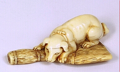 Ivory Dog Netsuke