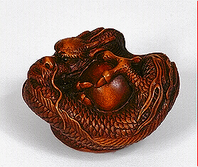 Wood Dragon Netsuke