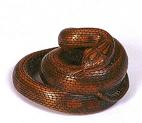 Wood Snake Netsuke