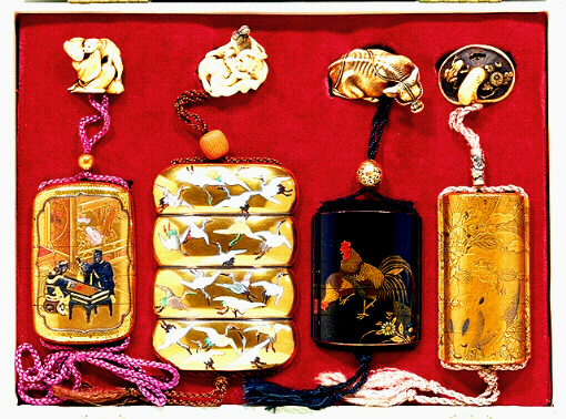 Dad's Box 6, of Inro Complete With Netsuke & Ojime.