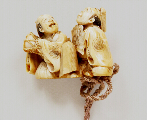 Ivory netsuke of Musicians